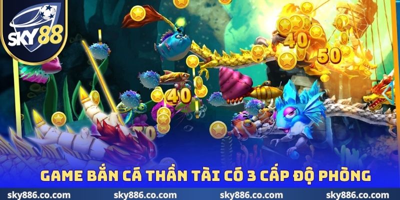 Game bắn cá Thần Tài có 3 cấp độ phòng
