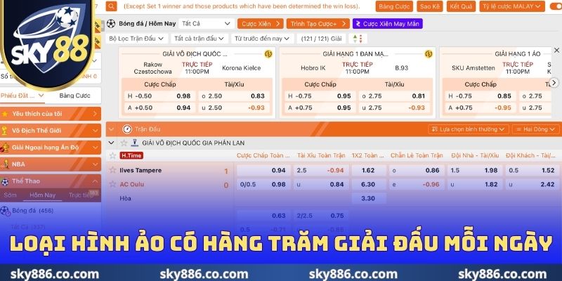 Loại hình ảo có hàng trăm giải đấu mỗi ngày